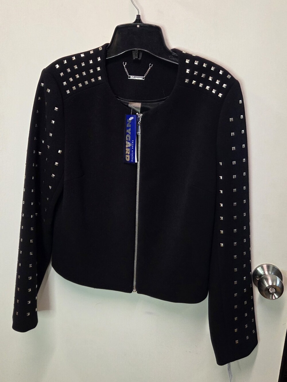 Peter Nygard Black Studded Zip Jacket